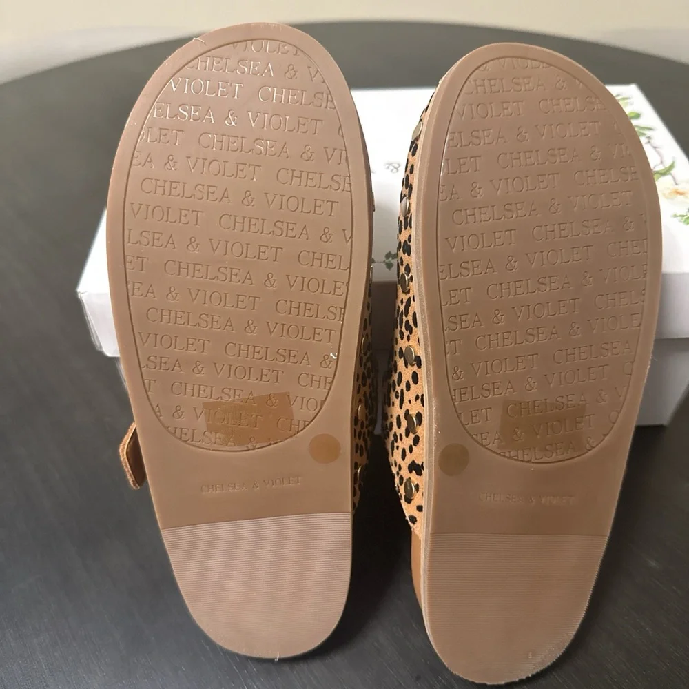 Chelsea & Violet Tan and Black Leopard Print Mary Jane Clogs - Picture 4 of 5